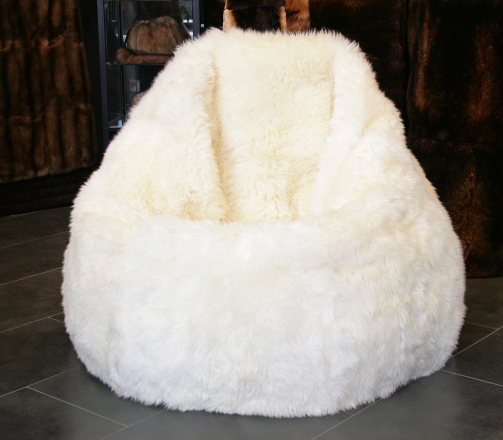 Pelz Sitzsack / Pelz Sitzkissen aus Lammfell
