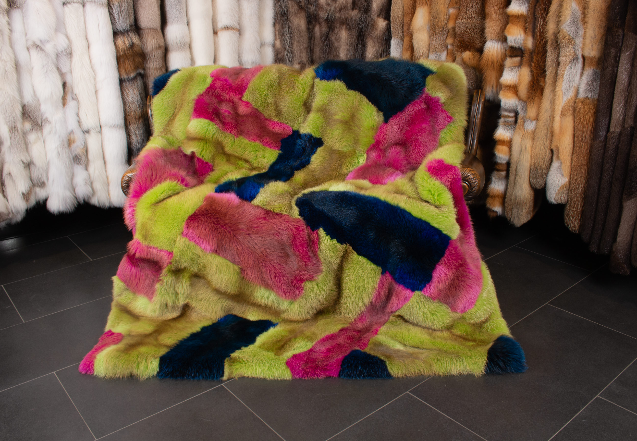 Kuschelige Rotfuchs Pelzdecke in Multicolor