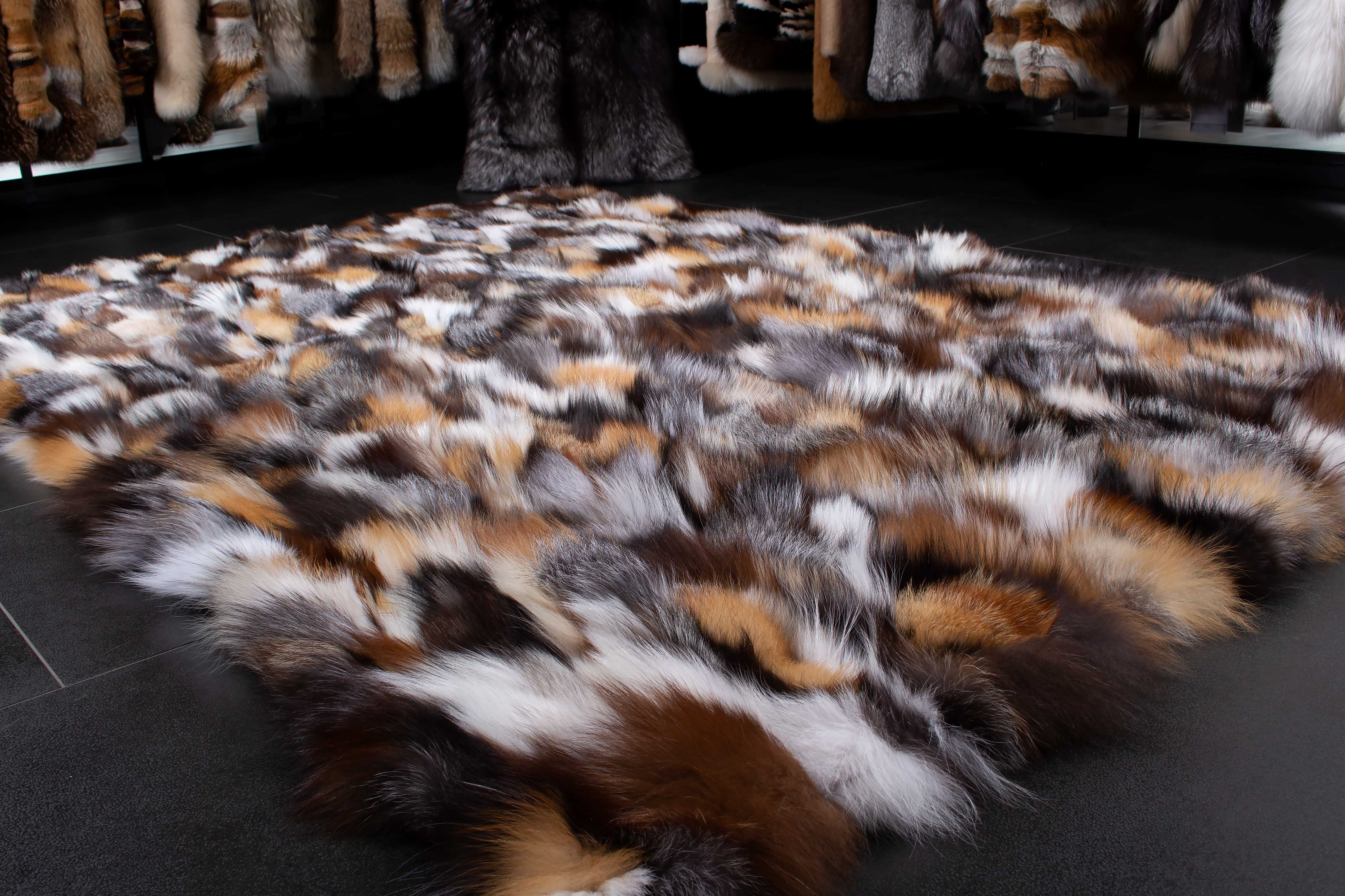 Fuchsstücken Fellteppich aus skandinavischen Fellen