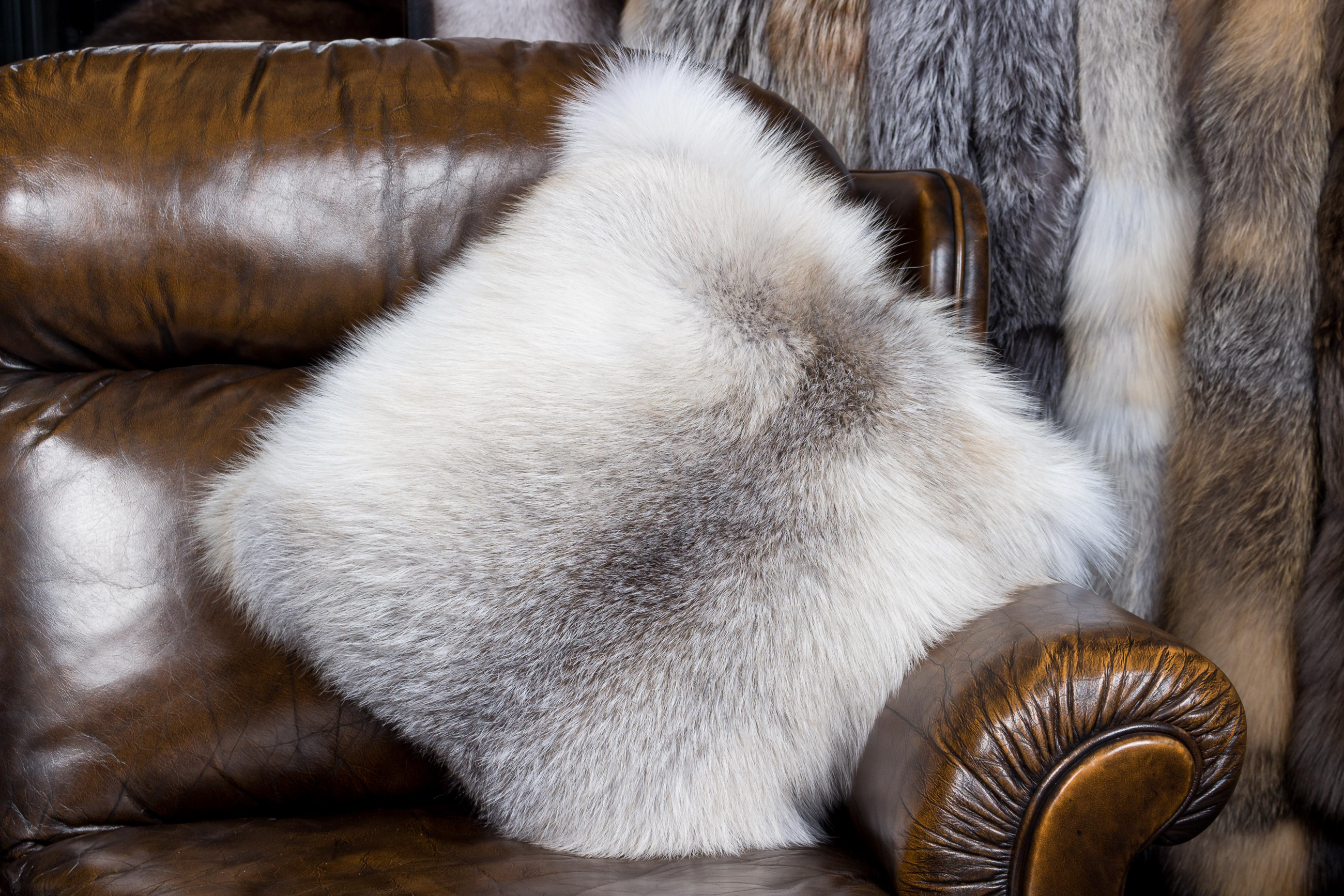 2-1745-Fawnlight-Fuchs-Fellkissen-beidseitig-Fell Fawnlight Fuchs Fellkissen