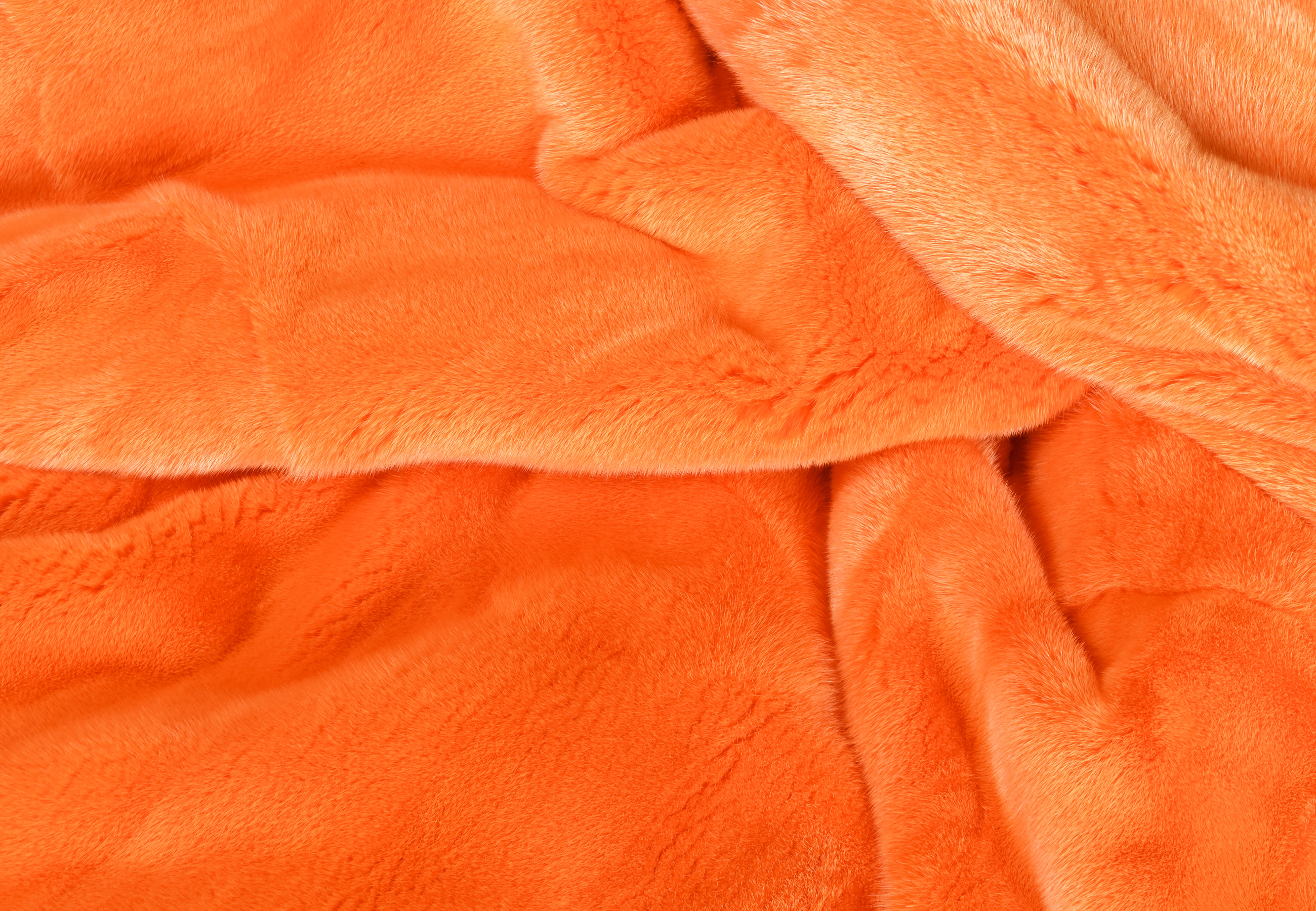 Nerzfelldecke in Apricot