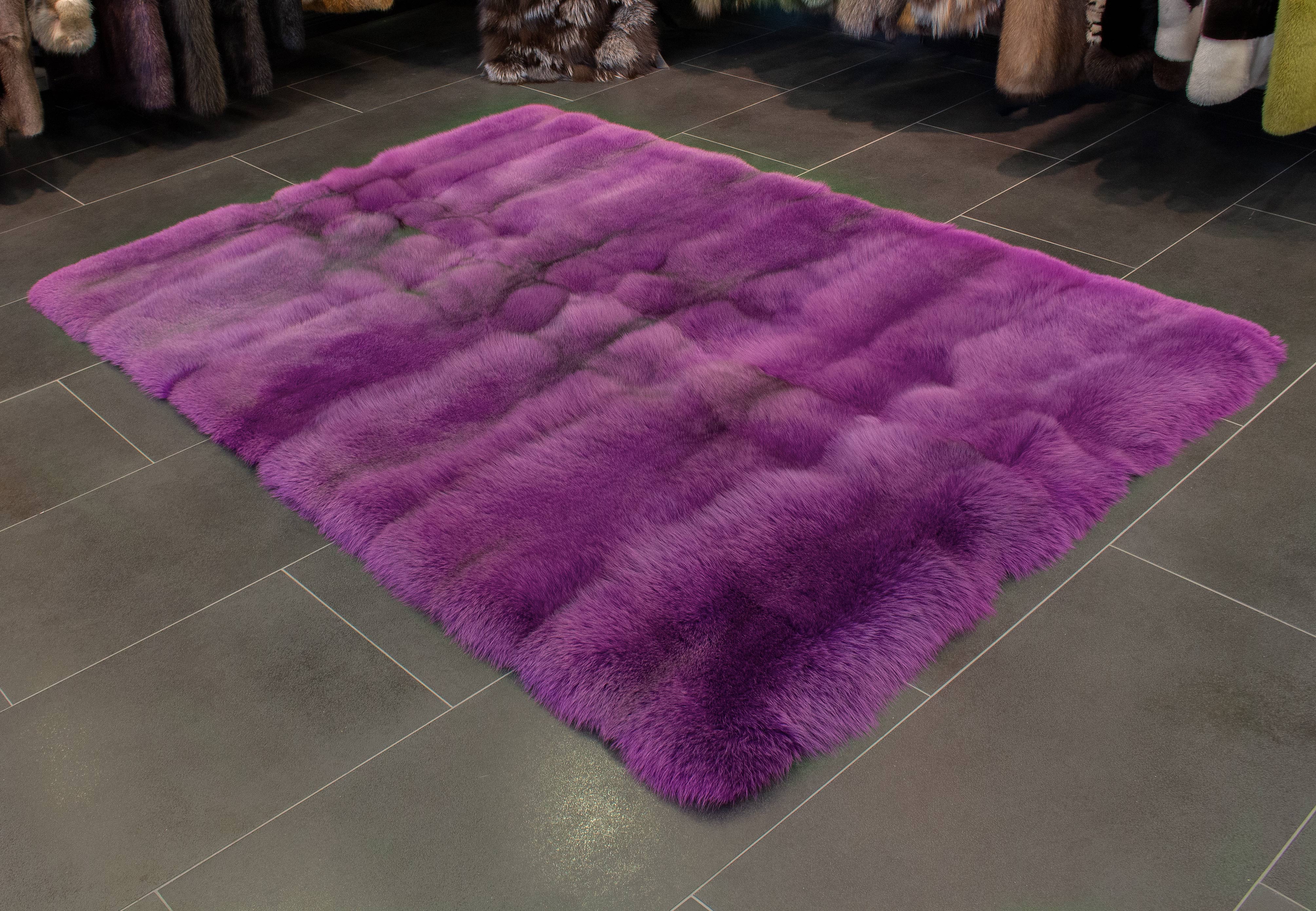 1-6454-Shadow-Fuchs-Fellteppich-lila-Echtfell Shadow Fuchs Fellteppich in Lila
