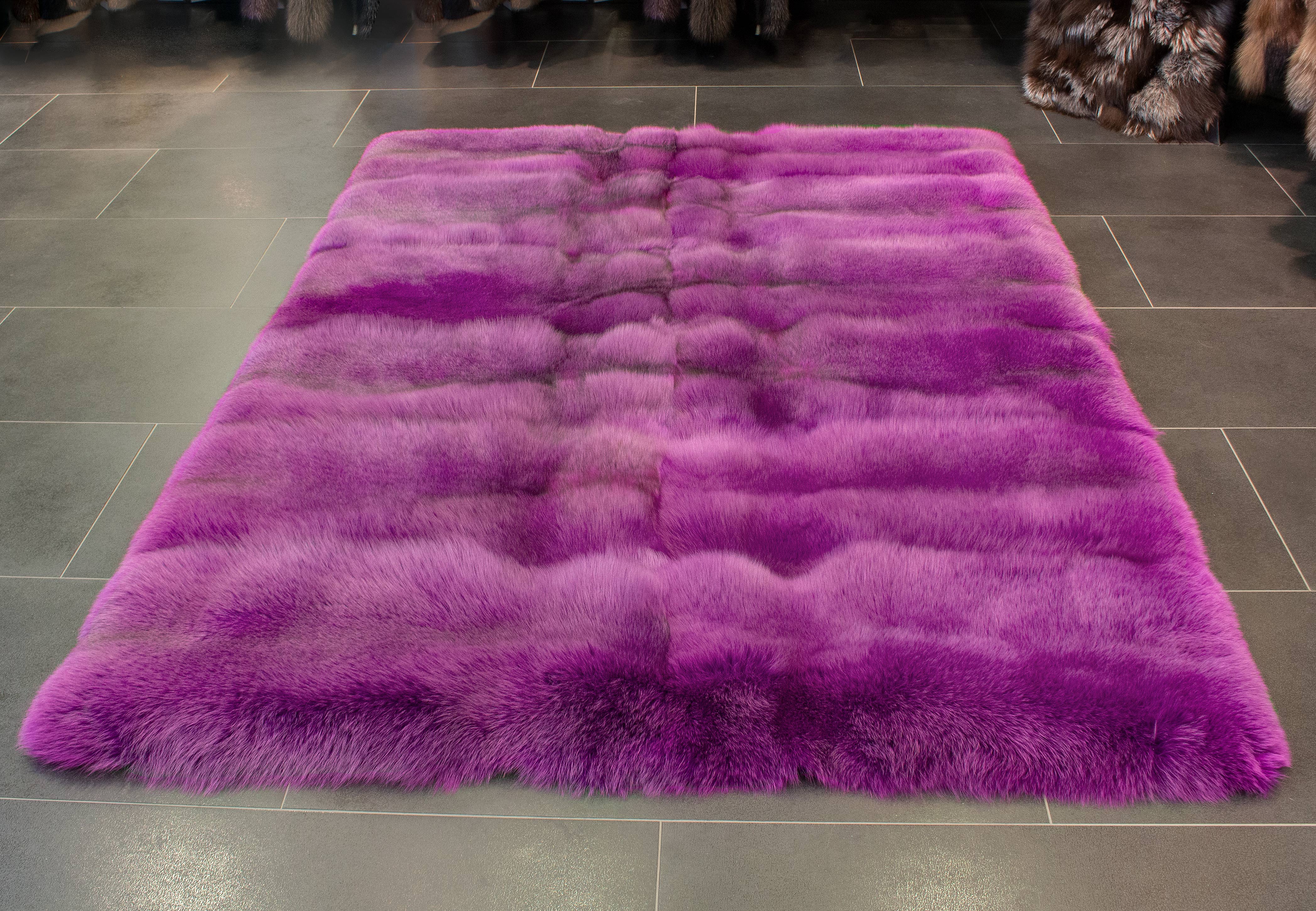 2-6454-Shadow-Fuchs-Fellteppich-lila-Echtfell Shadow Fuchs Fellteppich in Lila