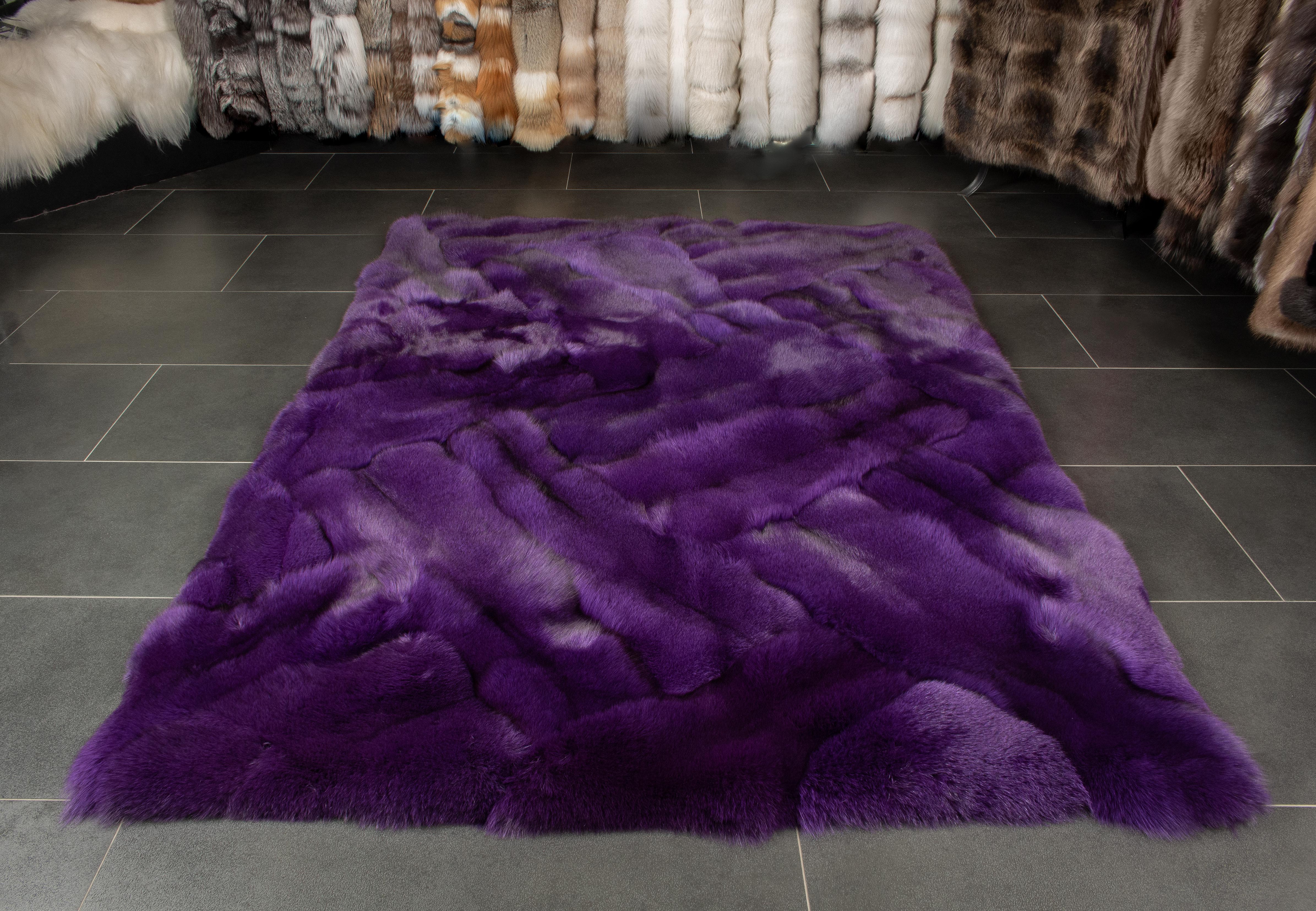2-5260-Blaufuchs-Fellteppich-Indigo-Lila-Fell-Teppich Blaufuchs Fellteppich "Indigo"
