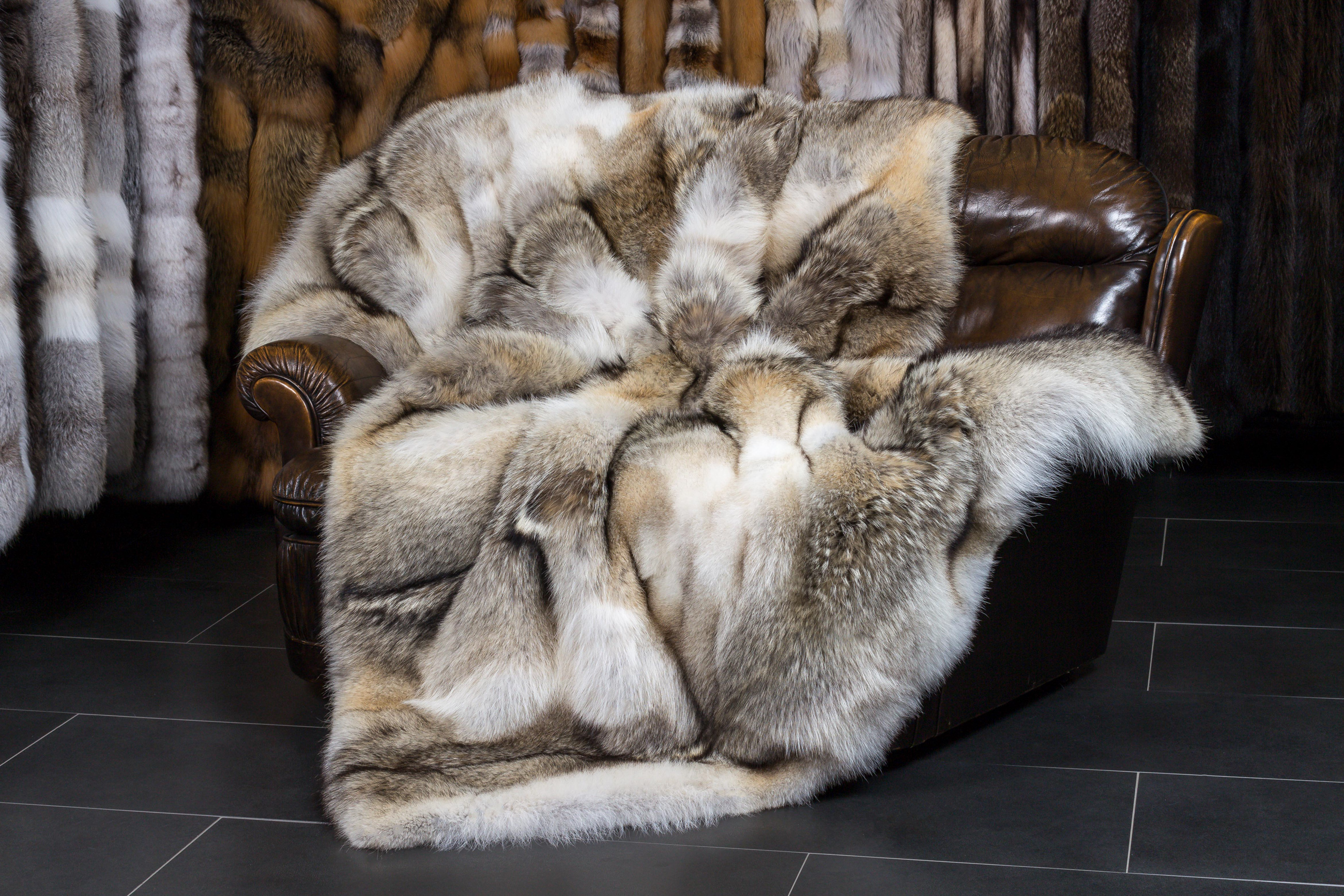 3-7396-Kanadische-Kojoten-Felldecke-Top-Lot-Award-2022-Echtfell Kanadische Kojoten Felldecke - "Top Lot Award"