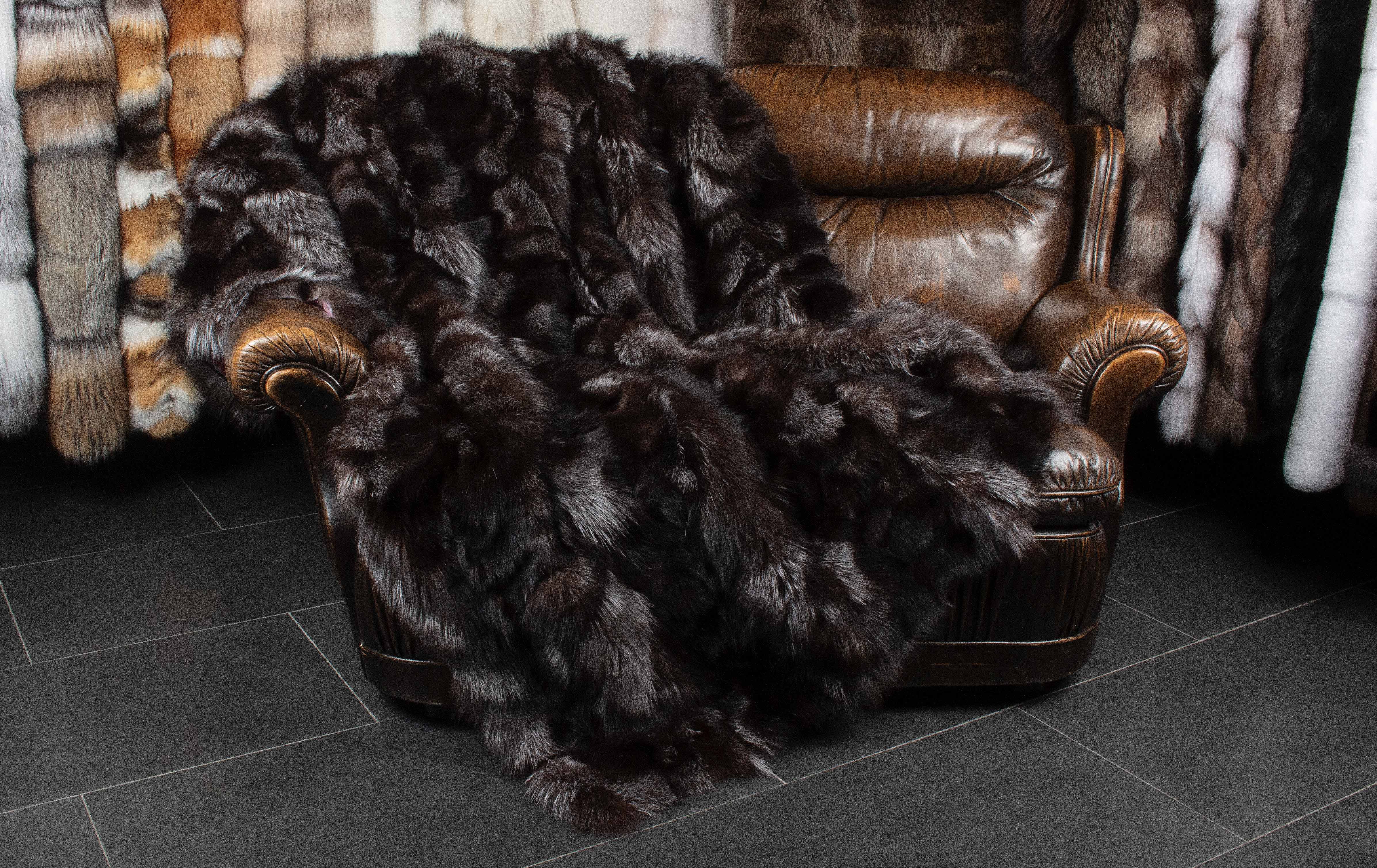 Silberfuchsseiten Felldecke Silberfuchsseiten Felldecke