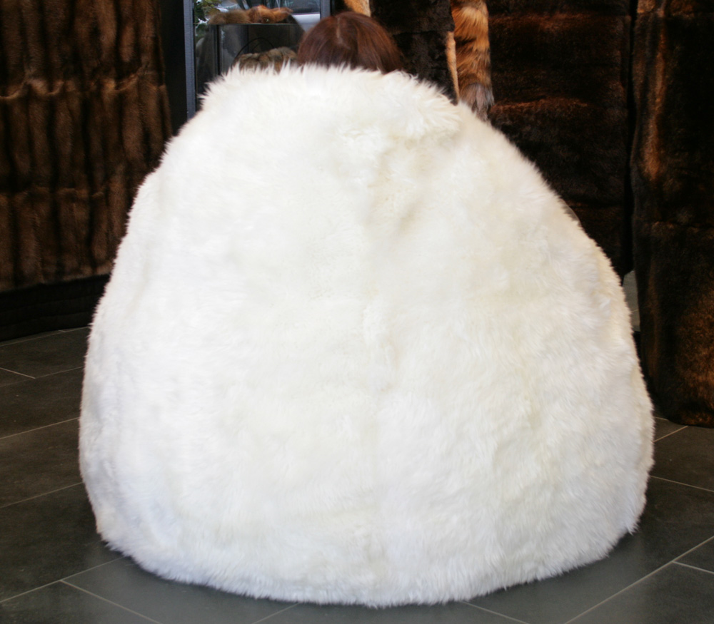 Pelz Sitzsack / Pelz Sitzkissen aus Lammfell