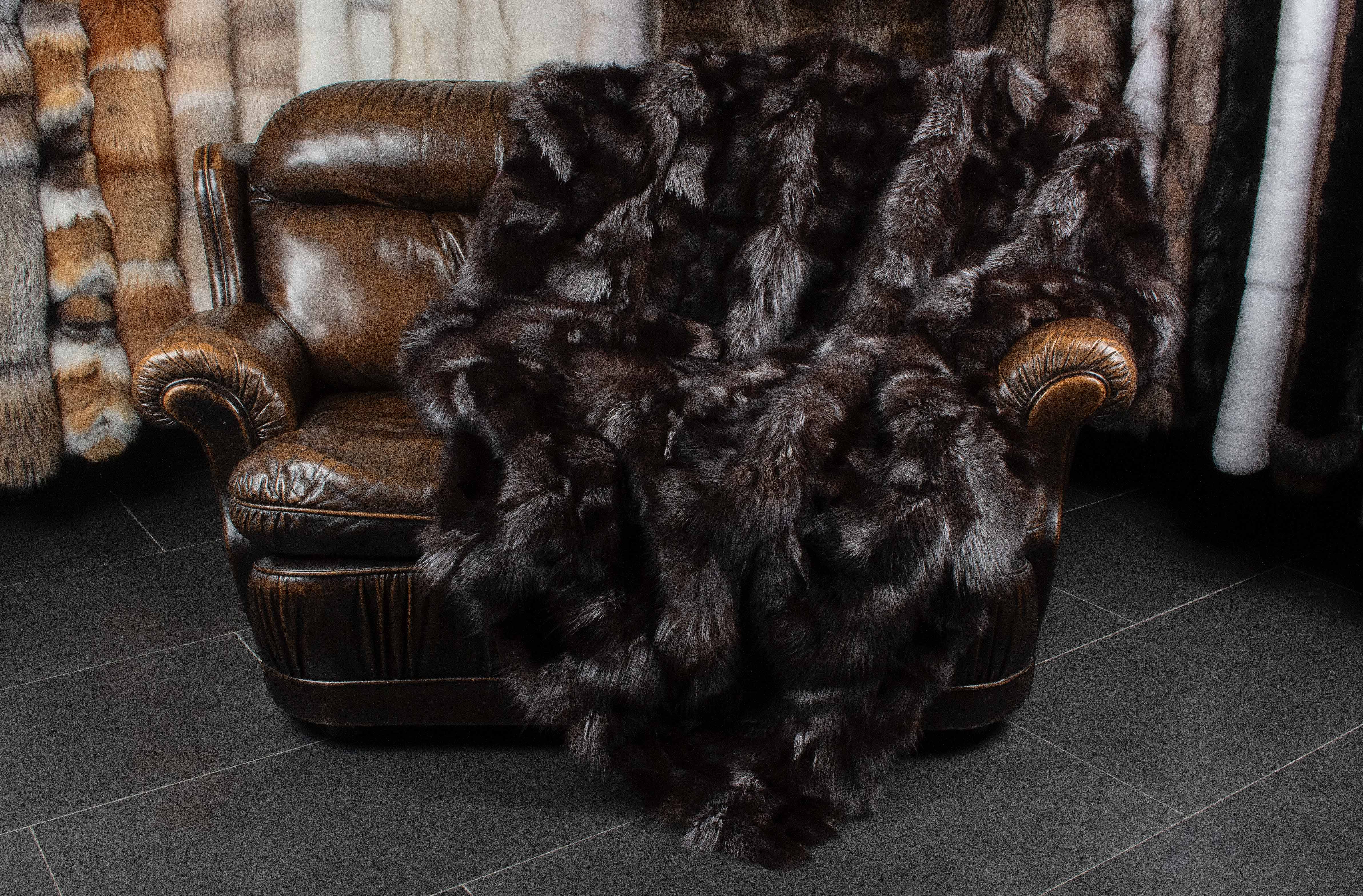 Silberfuchsseiten Felldecke Silberfuchsseiten Felldecke