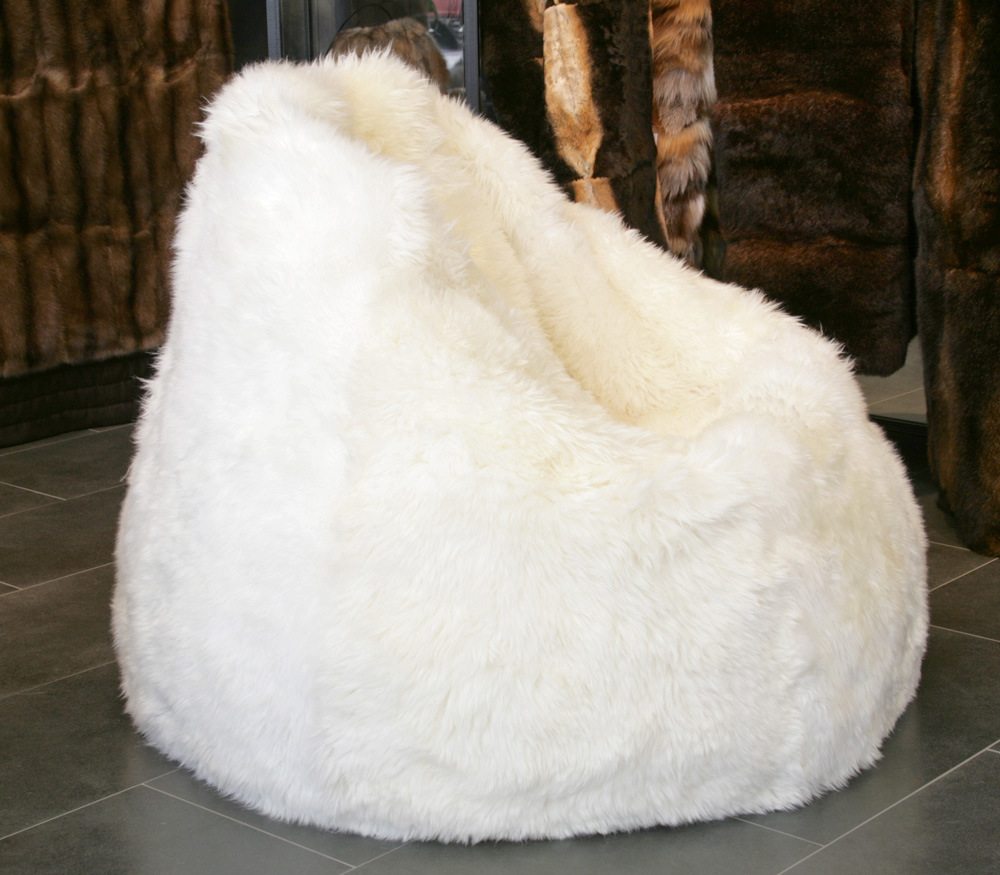 Pelz Sitzsack / Pelz Sitzkissen aus Lammfell