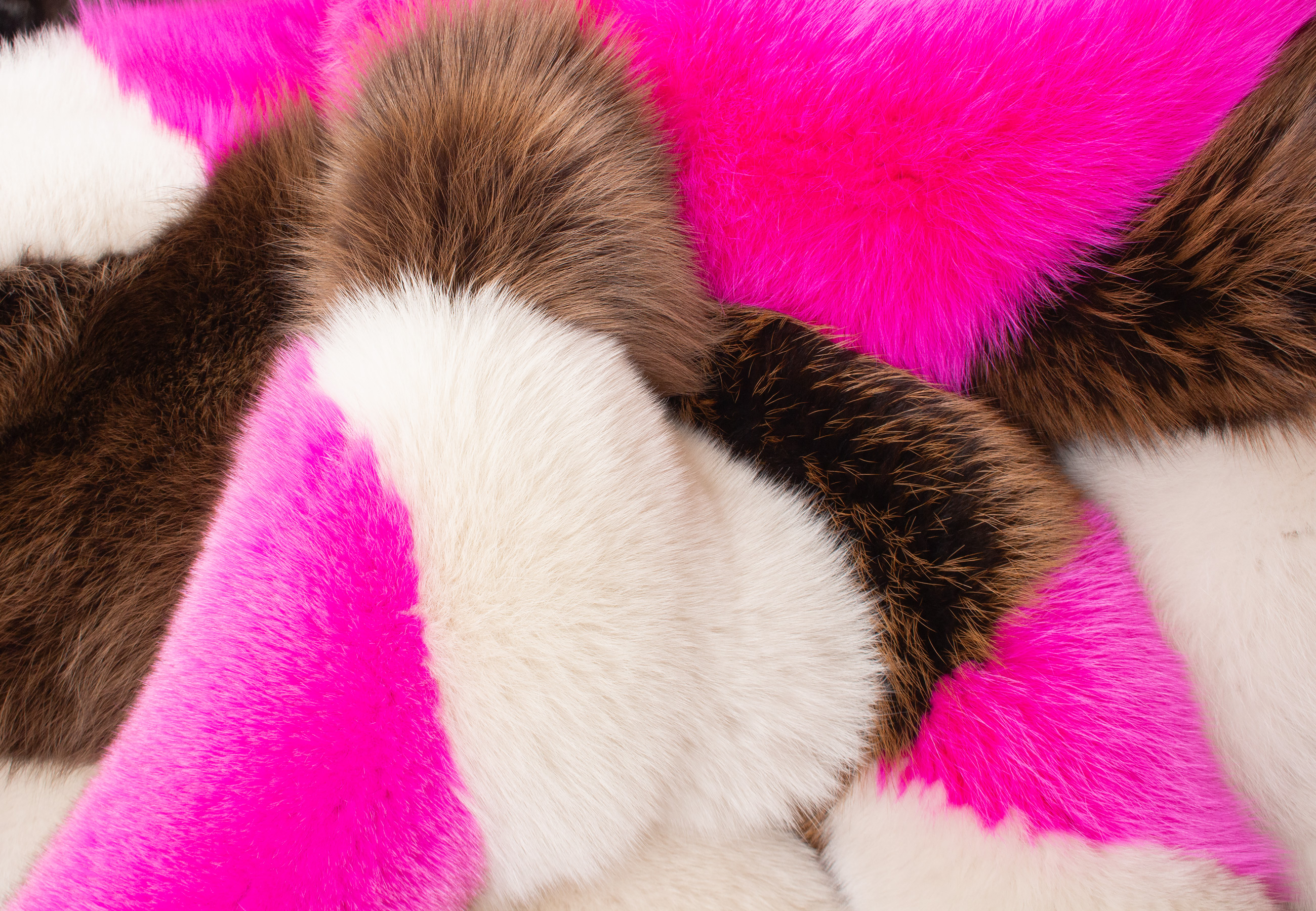 Multicolor Blaufuchs Felldecke in Patchwork-Design