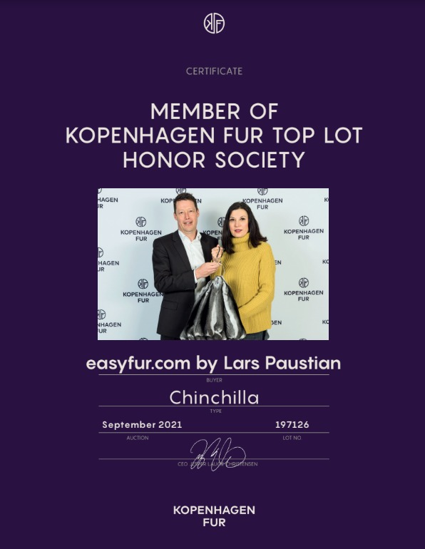 Edelste Chinchilla Pelzdecke -TOPLOT 2021 - Kopenhagen Fur