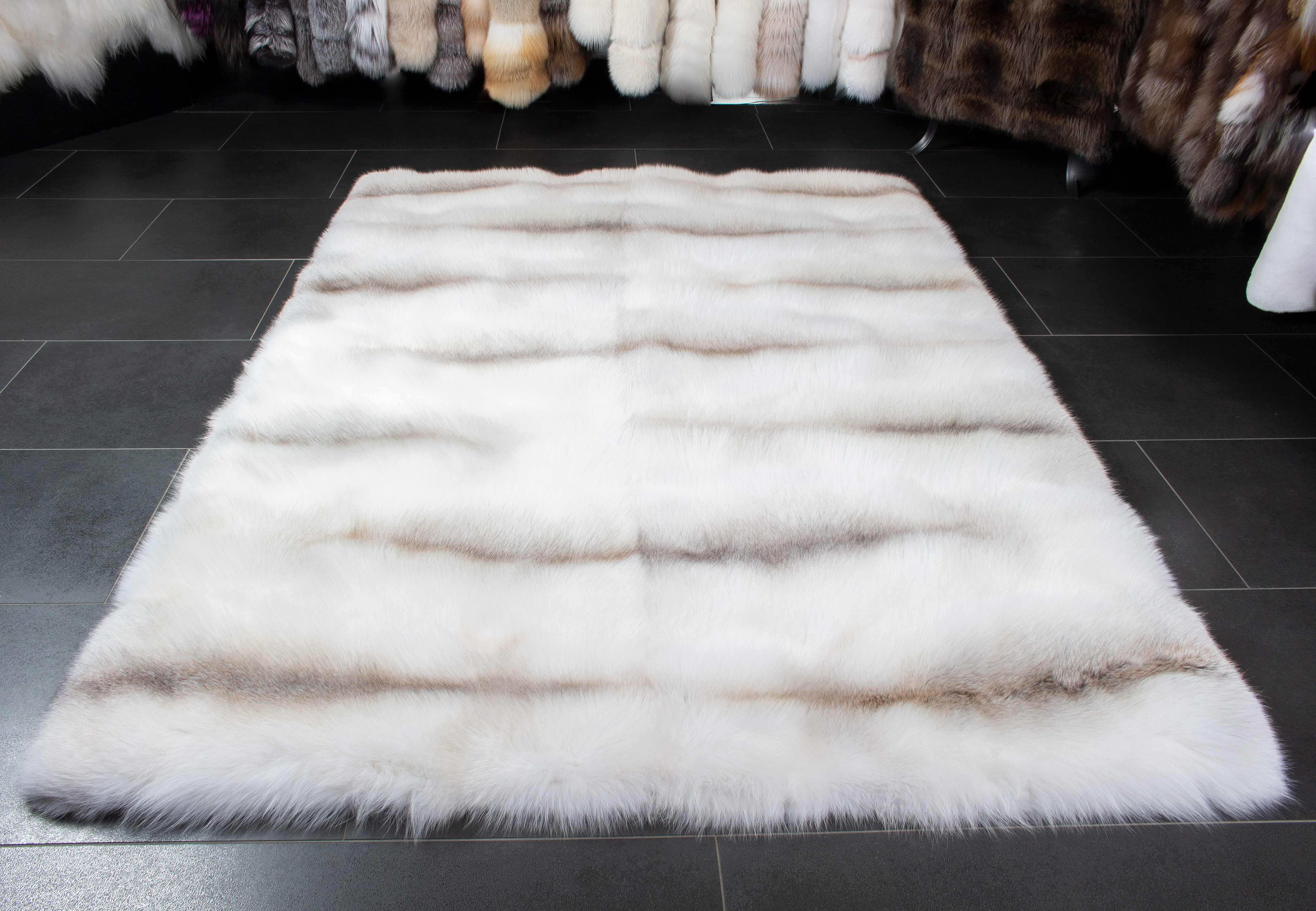 2-6354-Fawnlight-Fuchs-Fellteppich-Echtfell-Teppich-Natur-Wohndecke Eleganter Fawnlight Fuchs Fellteppich