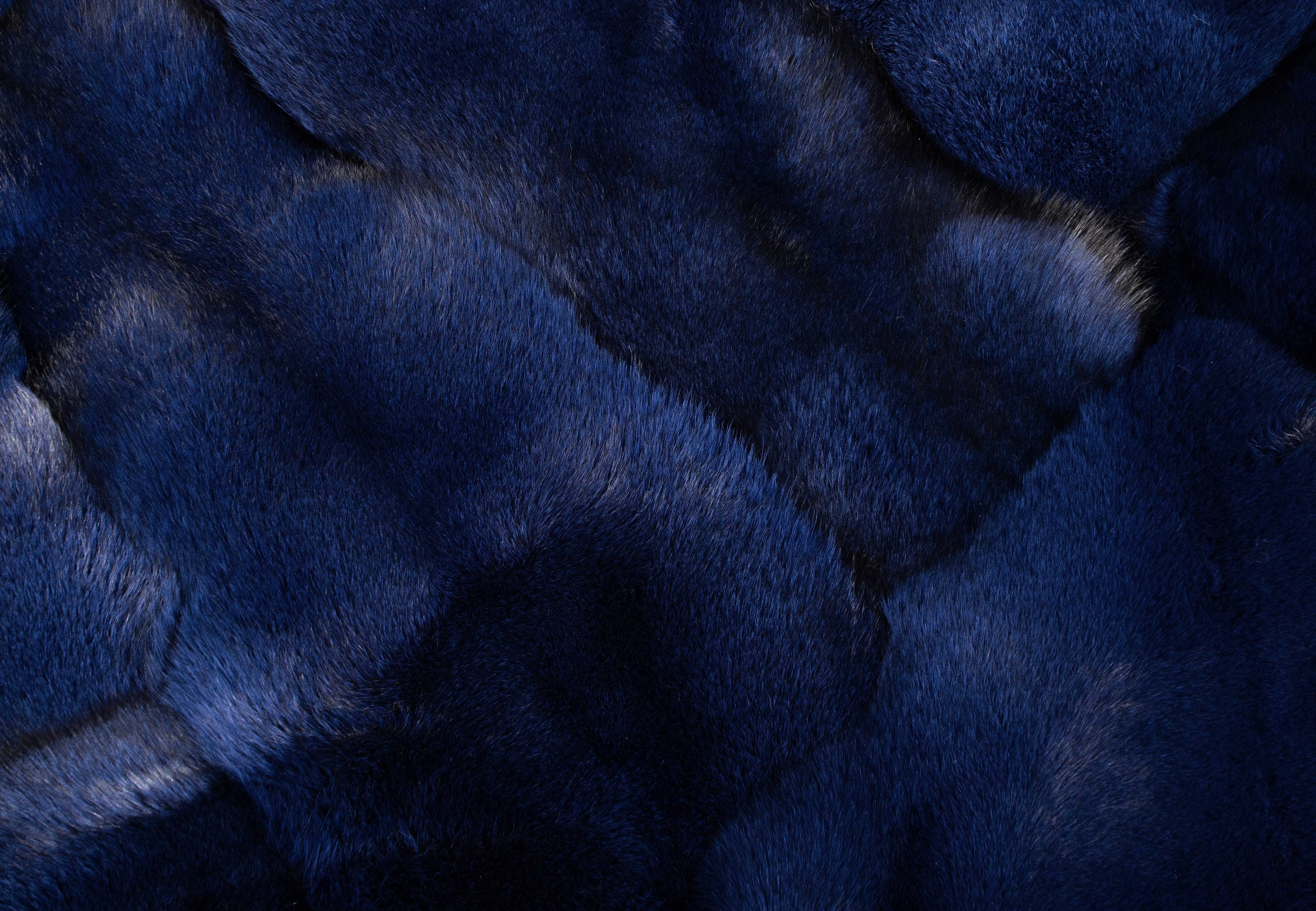 Blaufuchs Fellteppich "Mitternachtsblau"