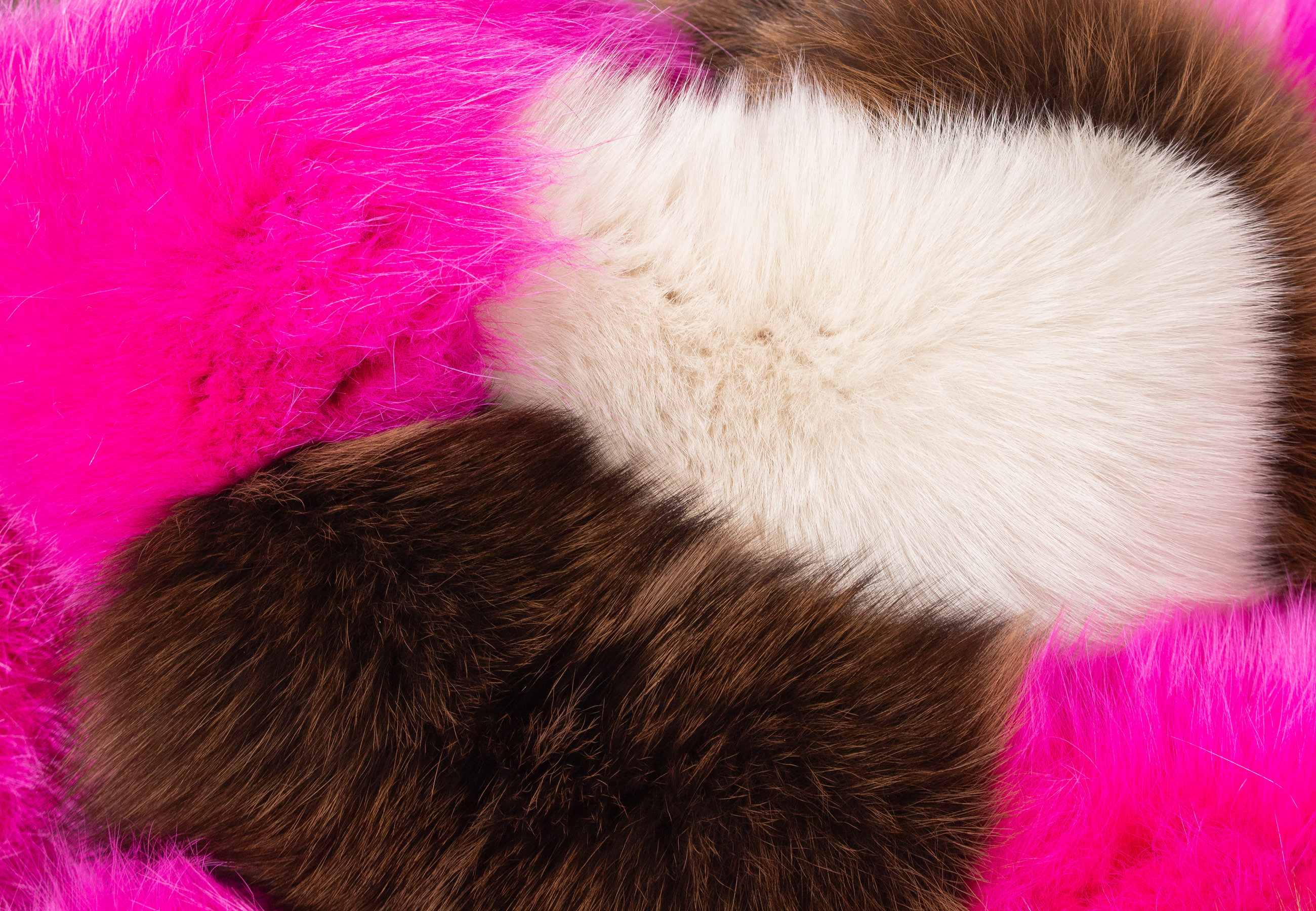 Multicolor Blaufuchs Felldecke in Patchwork-Design