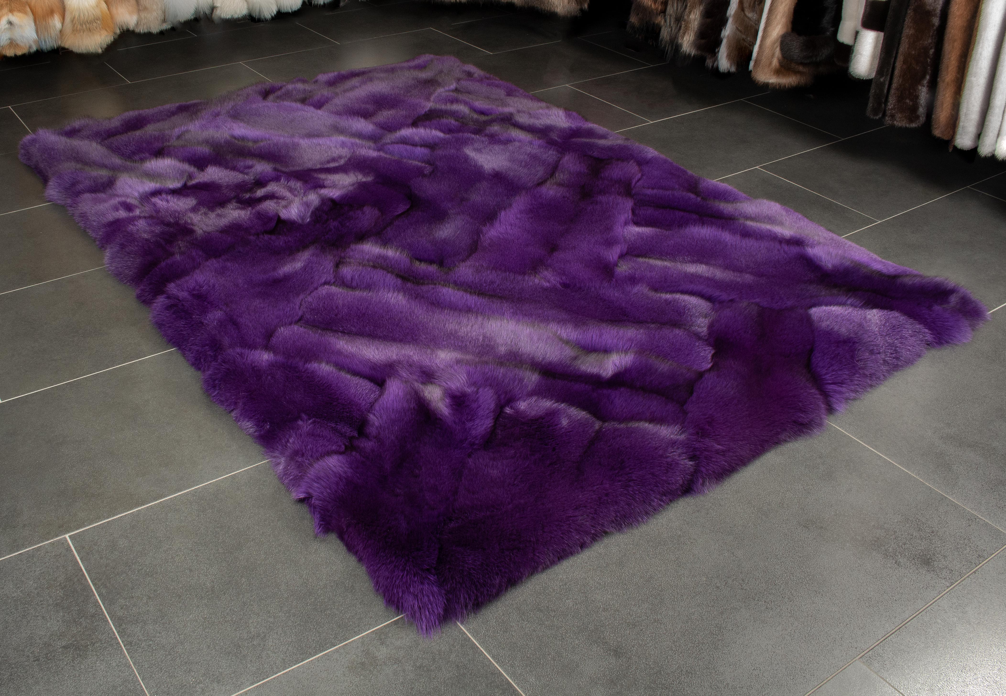 1-5260-Blaufuchs-Fellteppich-Indigo-Lila-Fell-Teppich Blaufuchs Fellteppich "Indigo"