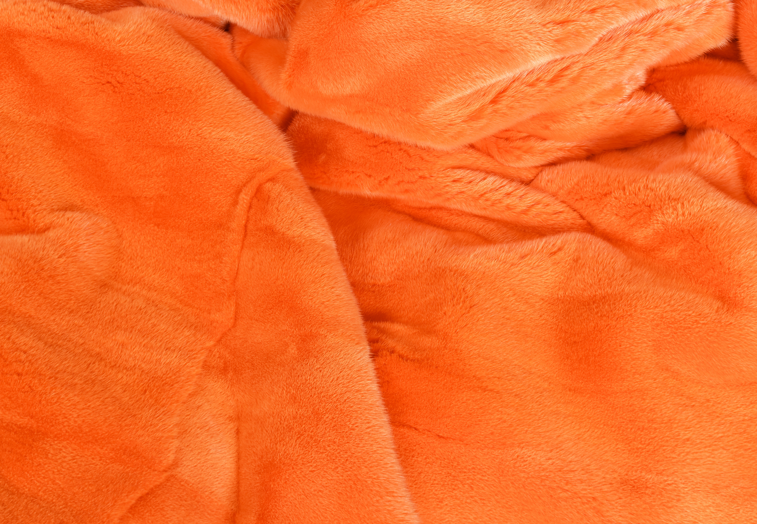 Nerzfelldecke in Apricot