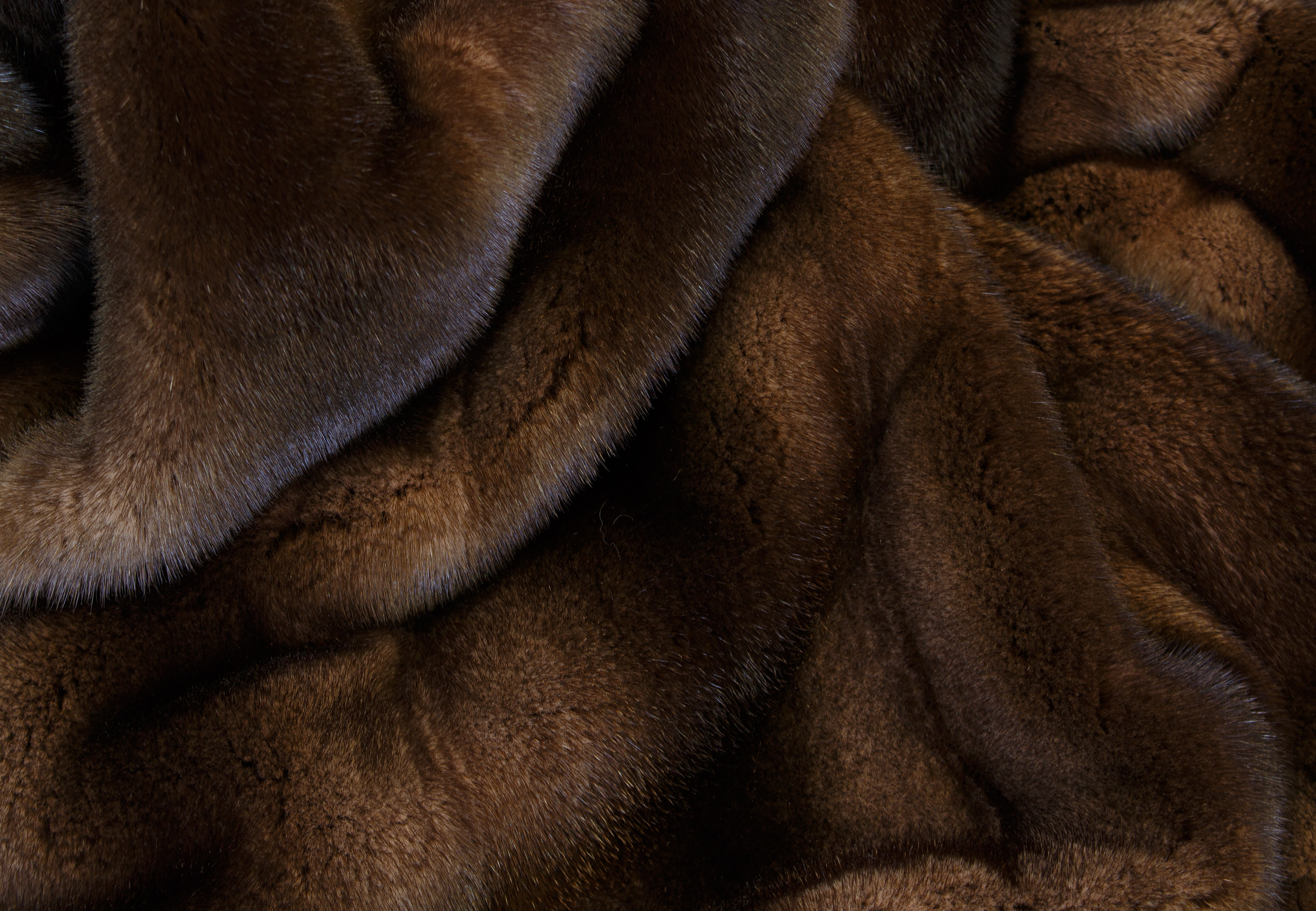 Hellbraune Felldecke aus Nerz Hellbraune Felldecke aus Nerz