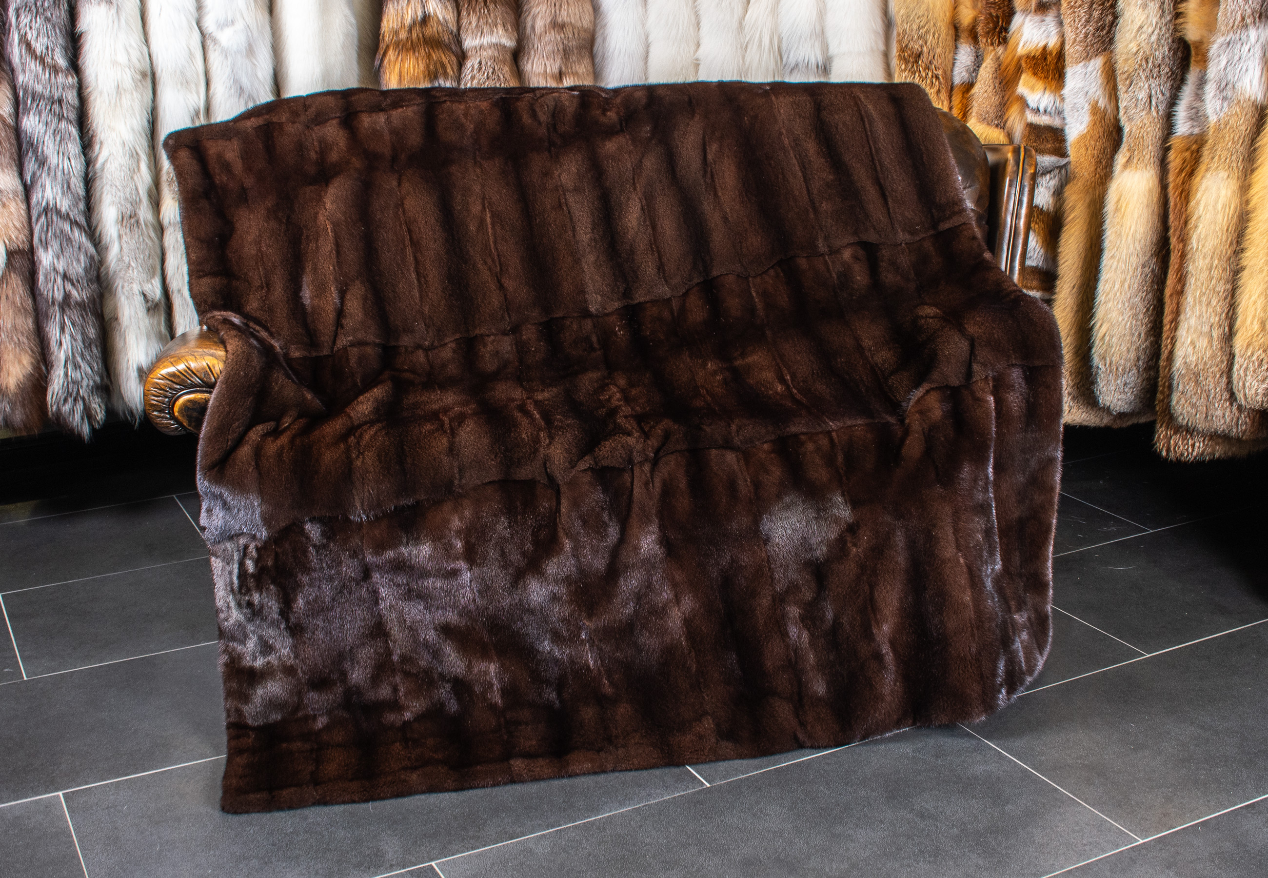 Mahagoni Nerz Pelzdecke Mahagoni Nerz Pelzdecke
