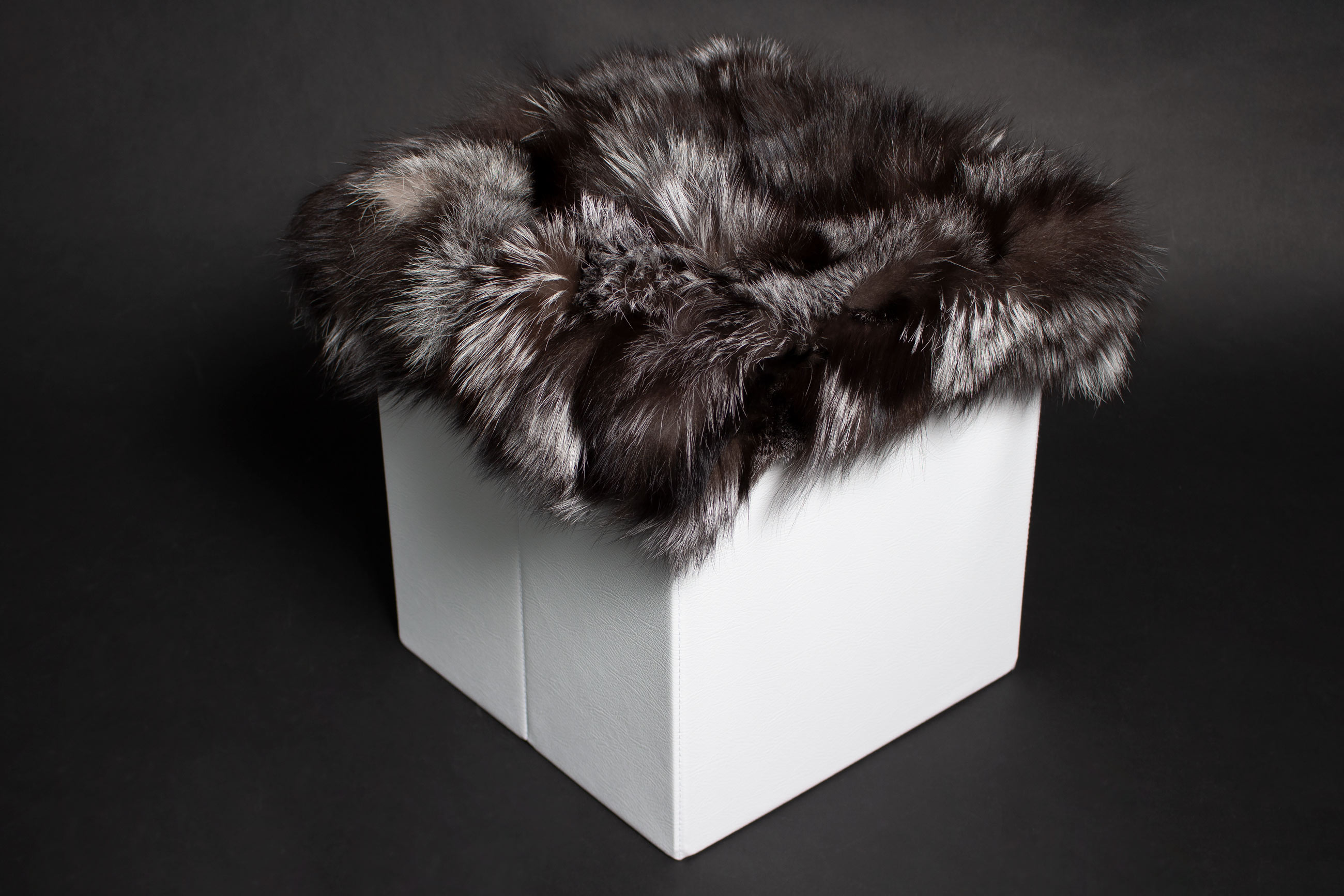 2-4593-Sitzwuerfel-Silberfuchs-Stuecken-Lars-Paustian Sitzwürfel mit skandinavischen Silberfuchs Stücken