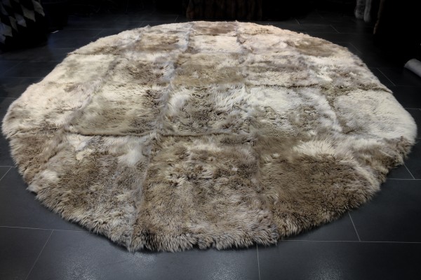 Lammfell Teppich braun mit weißen Spitzen Lammfell Teppich braun mit weißen Spitzen