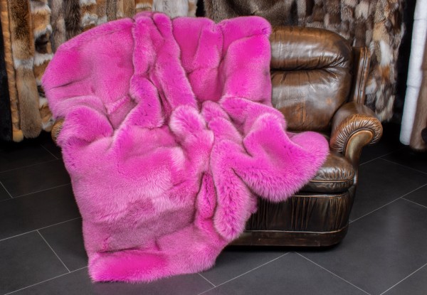 Pinke Blaufuchs Felldecke Pinke Blaufuchs Felldecke