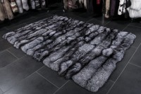 Silberfuchs Teppich aus Echtpelz