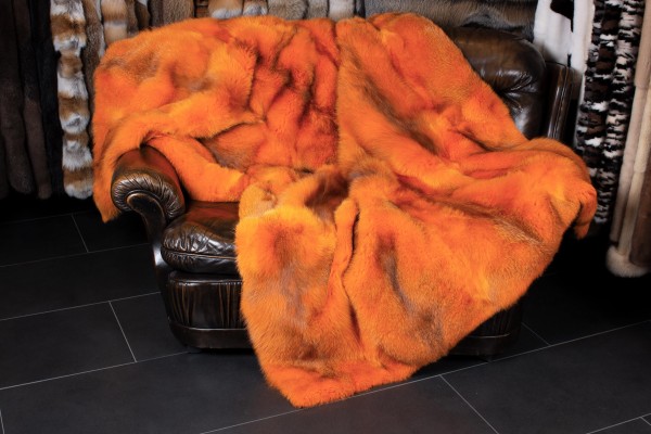 Europäische Rotfuchs Echtpelz Felldecke in Orange Europäische Rotfuchs Echtpelz Felldecke in Orange
